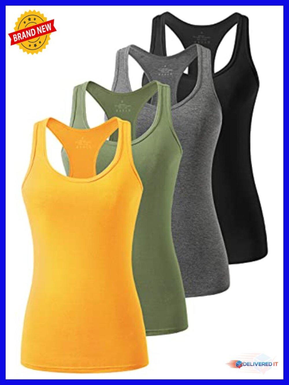 Women's Racerback Workout Tank Top 4 Pack Moisture Wicking Quick Dry